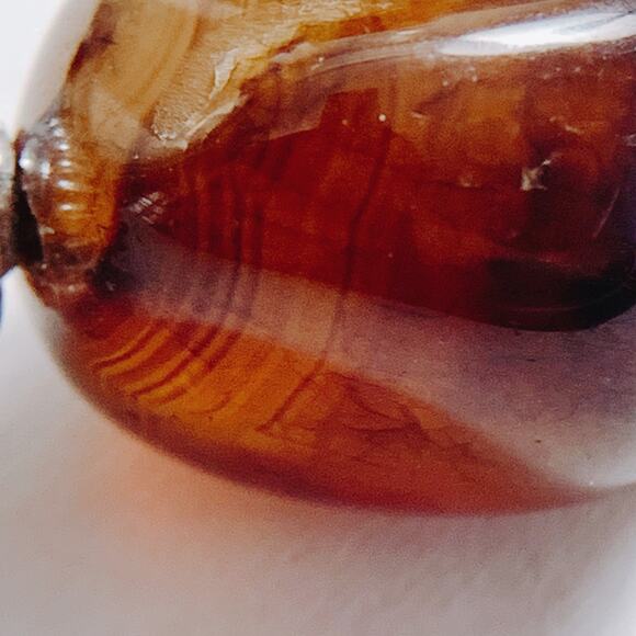 Vintage Brown Gemstone Agate Garnet Silver Tone Beaded Necklace 22" Boho Jewelry - Picture 14 of 16